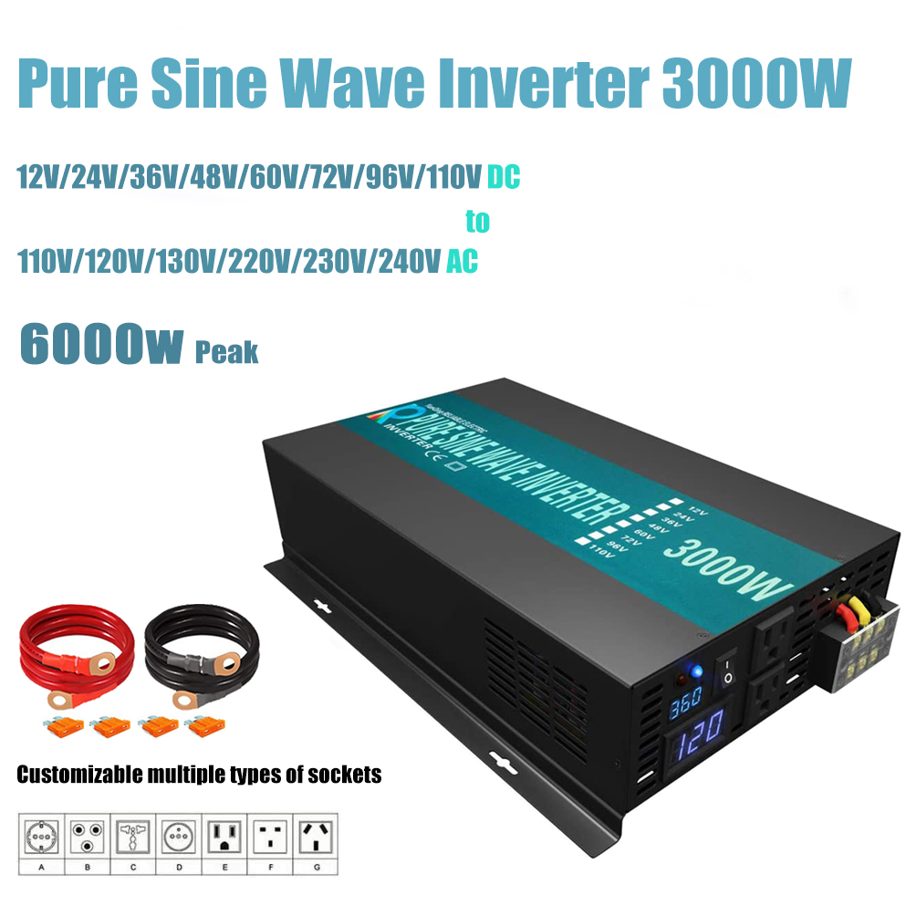 Inversor de onda sinusoidal pu - Inverter Pure Sine Wave 60Hz 120V 3000W reseña y precio