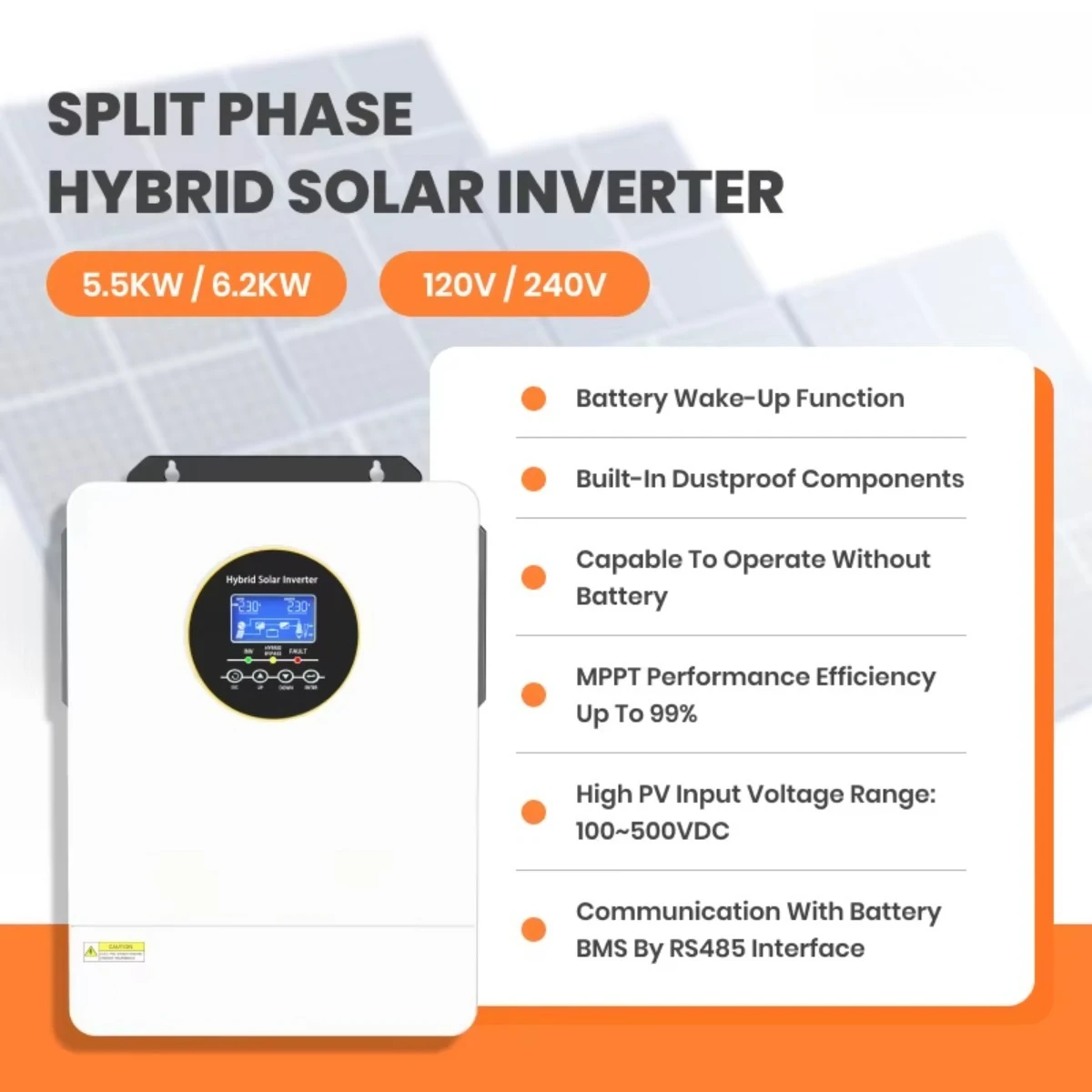 Inversor de Fase de 3 kW, 4 kW - Hybrid Solar Inverter 5.5Kw Mppt 48V reseña y precio