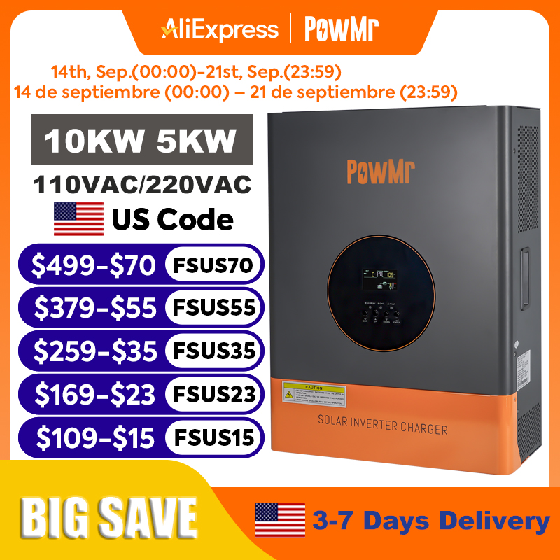 Inversor de Fase Dividida PowM - Split Phase Inverter 10Kw 110V 220V reseña y precio